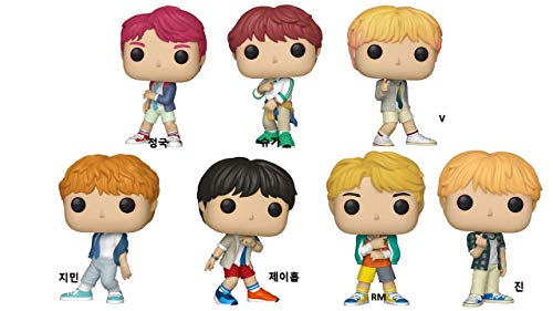 Funko (1) 37860 V (2) 37862 Jin (3) 37863 Jimin (4) 37867 RM (5) 37861 Jung Kook (6) 37864 Suga (7) 37865 J-Hope, BTS Vinyl Figures, Set of 7