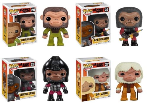 Funko Pop! Vinyl Planet of the Apes Set of 4: Cornelius, Dr. Zaius, General Ursus & an Ape Soldier