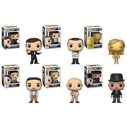 Funko Pop Movies James Bond Agent 007 - Roger Moore, Sean Connery, Jill Masterson, Blofeld, Oddjob, Jaws Vinyl Figures Set