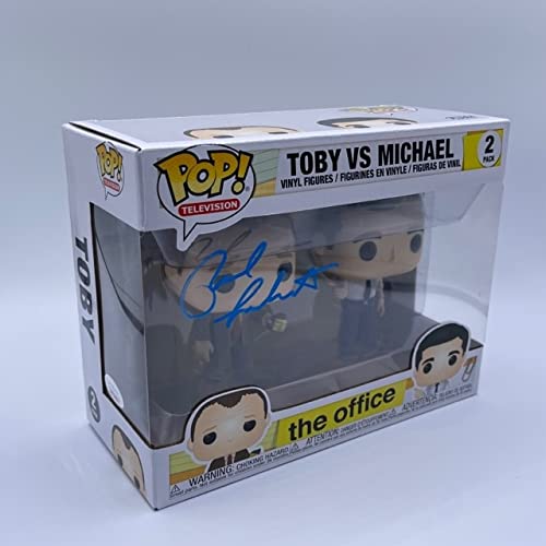 The Office Paul Lieberstein Autographed (Toby vs. Michael 2 Pack Funko Pops) JSA Witness Certified