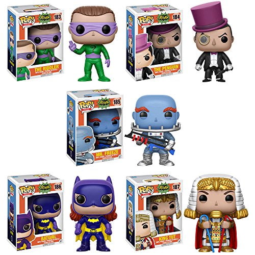 Pop! Heroes: Batman Classic TV The Riddler, The Penguin, Mr Freeze, Batgirl, King Tut Vinyl Figures Set of 5