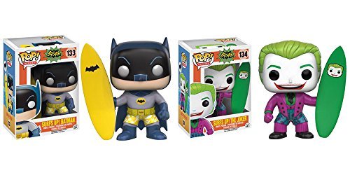 Batman Classic 1966 TV Series Surf's Up Batman, Surf's Up Joker Pop! Vinyl Figures Set of 2