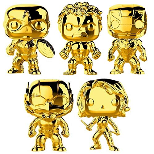 Funko Pop! Marvel: Marvel Studio 10 Gold Chrome Vinyl Figure Collection #1, 3.75" (Set of 5)