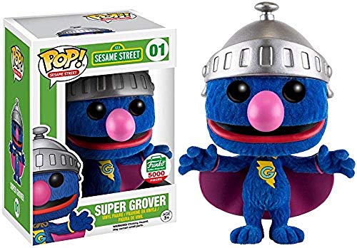 Funko Pop Sesame Street: Flocked Super Grover Vinyl Figure (Funko Shop Exclusive)