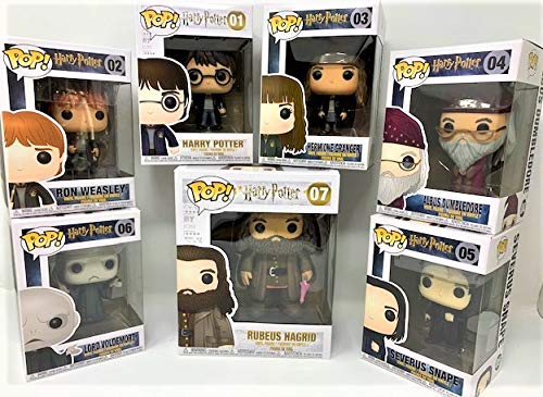 Harry Potter Series One 7pc Figure Bundle Set with Hermione - Dumbledore - Snape - Voldemort - Ron & Updated Box Harry Potter & 6" Hagrid