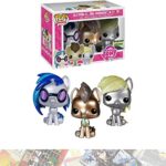 Funko My Little Pony Giltter DJ Pon3, Whooves and Derpy POP! x Vinyl Figure Gift Set + 1 Free Official Trading Card Bundle [37659]