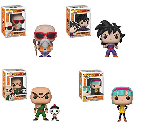 Funko Animation: Pop! Dragon Ball Z Series 4 Collectors Set - Master Roshi with Staff, Gohan, Chiaotzu & Tien, Bulma Toy