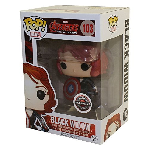 Funko Black Widow with Captain America's Shield (Marvel) Bobble Head Pop! Vinyl Figure