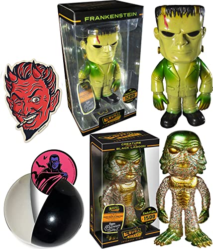 Dr. Frankenstein's Monster Collection Limited Hikari Vinyl 8" Premium Figure Bundled with Classic Character Creature Black Lagoon Glitter + Universal Capsule + Mystic Powers Devil Sticker 4 Items