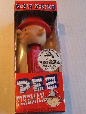 Pez Wacky Wobbler Limited Edition of 5000 Fireman 8" Tall