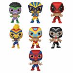 Funko Pop! Marvel Lucha Libre Set of 7: Spider-Man, Iron Man, Hulk, Captain Marvel, Deadpool, Venom and Wolverine