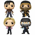 Funko Pop! Movies Video Games Mortal Kombat Set of 4: Cole Young, Scorpion, Sonya Blade and Sub-Zero (Metallic)