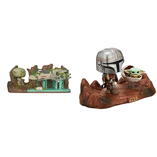 Funko Pop! Deluxe: Yoda Lifting X-Wing & Pop! Moment Star Wars: The Mandalorian - Mandalorian and The Child Vinyl Bobblehead