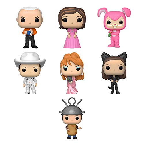 Funko Pop! TV Set of 7 - Friends: Gunther, Rachel in Pink Dress, Chandler as Bunny, Cowboy Joey, Music Video Phoebe, Monica as Catwoman and Ross as Sputnik