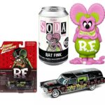 Pink Rat Figure Hot Rod Fink Soda Can Character Bundled with Caddillac Hearse Rat Fink Edition Black Die-Cast Car 2 Items Pink Rat Figure Hot Rod Fink Soda Can Character Bundled with Caddillac Hearse Rat Fink Edition Black Die-Cast Car 2 Items