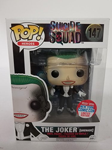 Funko 2016 NYCC Exclusive Pop! Heroes Suicide Squad Joker Grenade #147 Limited Edition