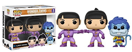Funko Wonder Twins-Zan, Jayna & Gleek 3Pack-Sdcc Summer Convention Figurine, Multicoloured, 14613