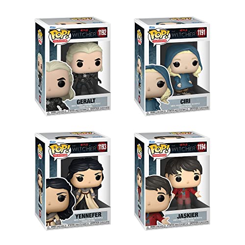 Funko Pop! TV Witcher - Set of 4 - Ciri, Geralt, Yennefer and Jaskier (Red Outfit)