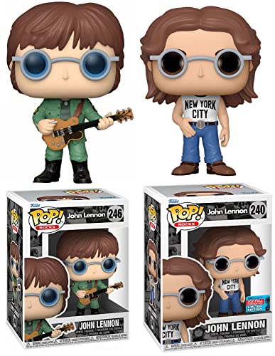 Lennon Rocks Figure Pop! NYC Bundled with Exclusive New York City + John in Military Jacket 2 Items
