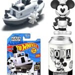 Steam Mickey Boat Figure Magic Mouse Soda Tin Exclusive Bundled with Disney Steamboat HW Screetime Wheels 2 Item Steam Mickey Boat Figure Magic Mouse Soda Tin Exclusive Bundled with Disney Steamboat HW Screetime Wheels 2 Item