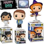 RetroLand TV Show Pop! Figure Classics Bundled with Bewitched Star Samantha Stephens Character Witch + Happy Days Richie & Trading Cards + Tattoo Fantasy Island + Mini Replica Television Tin 5 Items