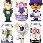 Silly Animated Retro Cartoon Figures Super Chicken Bundled with Danger Mouse Tin Can Soda Character + Fearless Leader Rocky Bullwinkle 3-Items