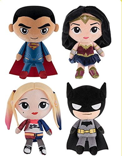 Funko DC Hero Plushies Bundle Set of 4: Batman vs Superman - Batman Superman Wonder Woman & Suicide Squad Harley Quinn Plush