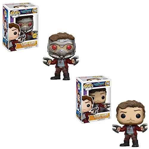 Funko POP! Marvel Guardians of the Galaxy Vol 2: Star-Lord LIMITED EDITION CHASE and Star-Lord NON CHASE Toy Action Figures - 2 POP BUNDLE