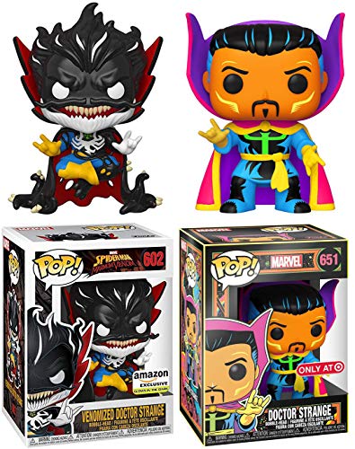Supreme Black Light Figure Exclusive Pop! Bundled with Marvel + Doctor Strange + Venomized Glow in Dark 2 Items