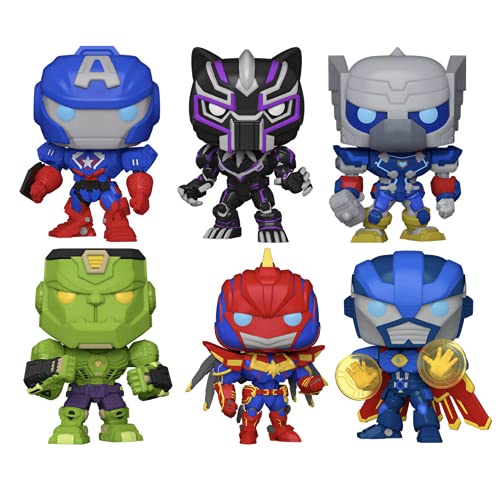 Funko Pop! Marvel: Avengers Mech Strike Collectible Vinyl Figures, 3.75" (Set of 6)