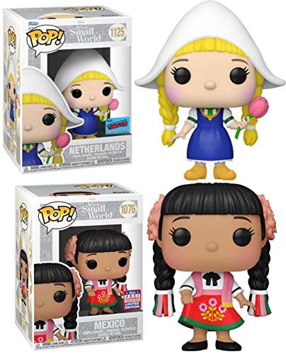 Tulip World Pop! Figure It's A Small Boat Attraction Bundled with Disney Parks Ride Mexico Character Exclusive + Netherlands Girl Convention Characters 2 Items