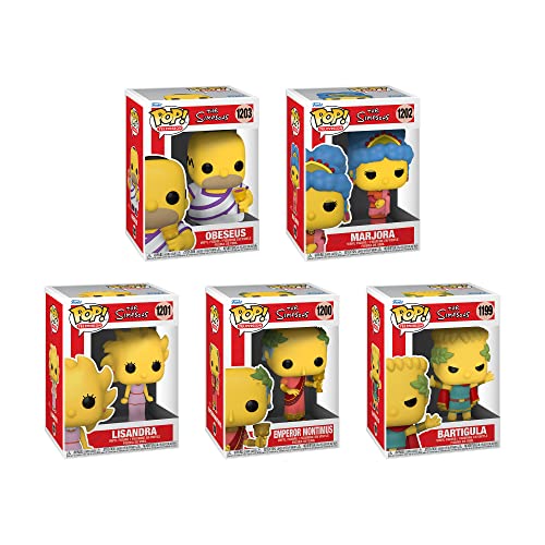 Funko Pop! Simpsons Romans - Set of 5 - Bartigula Bart, Emperor Montimus, Lisandra Lisa, Marjora Marge and Obeseus Homer