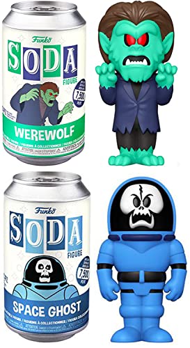 Wolf Monster Figure Scooby-Doo Character Bundled with Spooky Space Ghost Kook + Vinyl Soda Tin Can Werewolf 2-Items