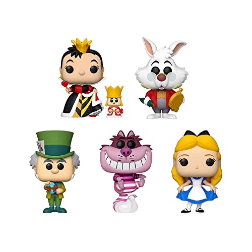 Funko Pop! Alice in Wonderland Set of 5 70th Anniversary - Alice Curtsying, Cheshire Cat, Mad Hatter, White Rabbit and Queen of Hearts
