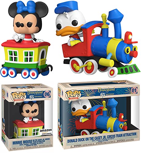 Hey! Donald Figure Disney Train Pop! Casey Jr. Circus Characters Bundled with Minnie Exclusive Mouse Caboose + Engine Conductor Duck 2 Items