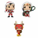 Funko Heroes: POP! DC Holiday Collectors Set 1 - Superman with Sweater, Wonder Woman with Lights Lasso, Rudolph Flash