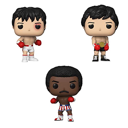 Funko Pop! Movies: Rocky 45th Anniversary Set of 3 - Rocky Balboa, Rocky with Gold Belt (Specialty Exclusive) and Appolo Creed