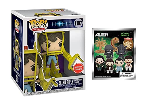 I Dare You Facehugger Funko Pop! Movies Aliens Bundle: Ellen Ripley W/ Power Loader 6" Pop! 1107 Store Exclusive + Aliens Figural Bag Clip Blind Bag (2 Items)