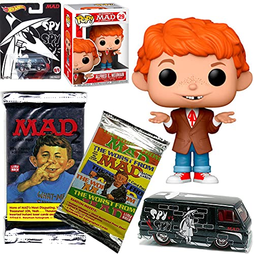 Blast Spy VS Spy Alfred E. Newman Pop! Figure Ridiculous Bundled with The Mad Magazine Worst Trading Cards and a Cheap Car! 4 Items