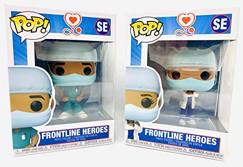 Frontline Heroes Workers 3.75" Male & Female Pop Figure Bundle Front Line