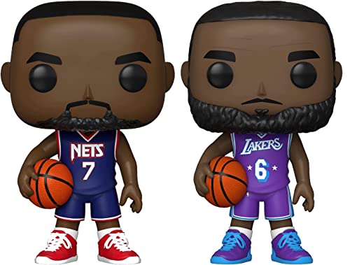 On Court Basketball Legends Pop! Collection Bundled with NBA Kevin Durant & Lebron James 2-Figure Net Lake Set