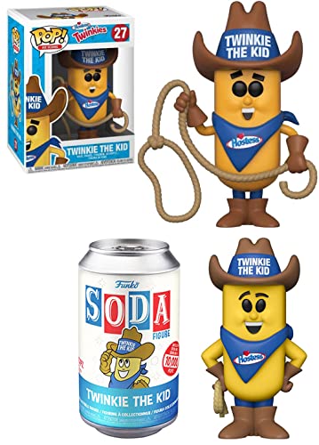 Double Kid Cowboy Sweet Figure Fun Twinkie Mascot Bundled with Ad Icons Pop! + Soda Collectible Can 2 Items