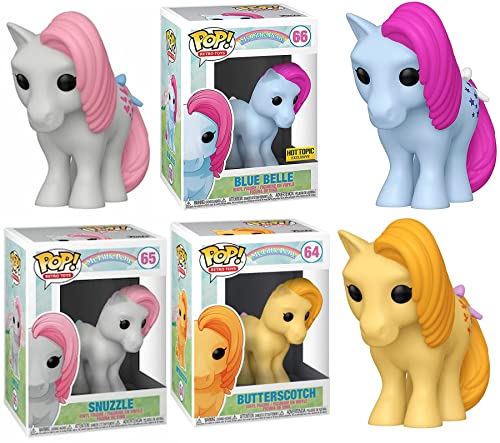 Pop Ponies Pop! Figure Bundled with Retro Toys Character My Little Pony Blue Belle Exclusive + Butterscotch & Snuzzle Character Collection 3-Items