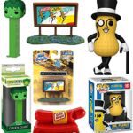 Dog Nut Pop! Figure Mr. Peanut Mascot Ad Icon Character Bundled with Advertising Billboard + Oscar Mayer Weiner Whistle + Jolly Green Giant Pez Head + Compatible with Planters 4 Items