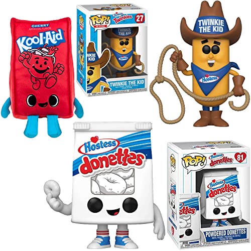 Kid Cowboy Sweet Figure Fun Twinkie Mascot Bundled with Ad Icons Kool-Aid Packet Red + Donettes Bag 3 Items