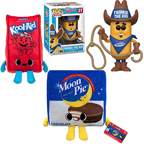 Soft N' Sweet Figure Fun Cowboy Twinkie The Kid Mascot Bundled with Ad Icons Kool-Aid Packet Red + Moon Pie Exclusive Plushie 3 Items