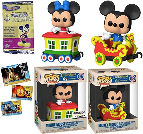 Caboose & Circus Train Ride Mickey Disneyland Attractions Figure Casey Jr. Theme Park Anniversary Ride Bundled with Exclusive Minnie Mouse + Resort Card Pack 3 Items