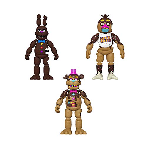 Funko FNAF Action Figure Set of 3 - Chocolate Bonnie, Chocolate Chica and Chocolate Freddy