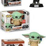 Hold On to The Child Star Wars Mandalorian Funko Pop! Pack: Grogu w/ Butterfly Exclusive 468 + Boba Fett 462 + Star Wars Mandalorian Mystery Minis Box (3 Pack)