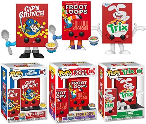 Bird Captain Morning Rabbit Pop! Ad Icons Cartoon The Toucan Sam Box Figure Froot Loops Bundled with Trix + Cap'n Crunch Character 3 Items